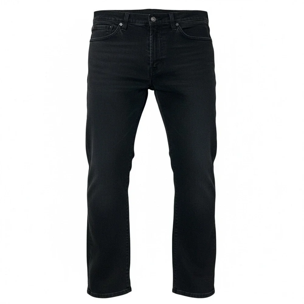 LEVIS 514 Straight Leg Jeans Mens 36x32 Black Dark Wash Denim